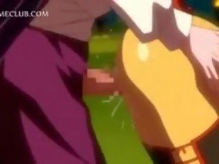 Saldus 3d anime raudonplaukiai gauna karštas kūnas pripildytas su sperma