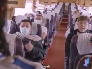 Dospělý video tour autobus s prsatá asijské šlapka původní číňan av špinavý video s angličtina náhradník