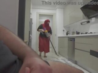 Caught jerking off while watching my Huge ass Hijab Stepmom&period;